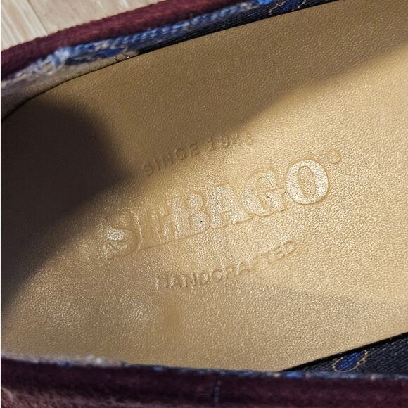 SEBAGO Wine Suede Leather Hutton Smoking Flat sz 6M Classic Minimalist Basic - Picture 3 of 9